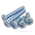 Blue white zinc mushroom head tapping screws with cross recessed carbon steel